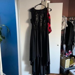 Black high low maxi